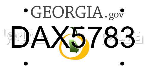 DAX5783 Georgia License Plate