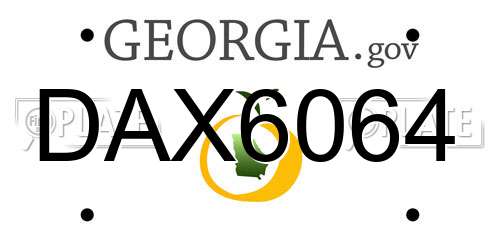 DAX6064 Georgia License Plate