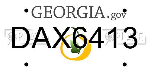 DAX6413 Georgia License Plate