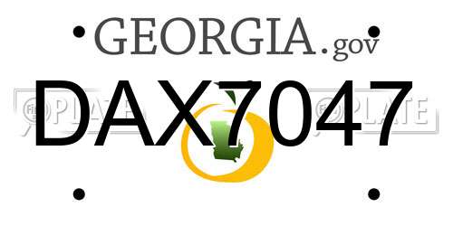 DAX7047 Georgia License Plate