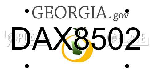 DAX8502 Georgia License Plate