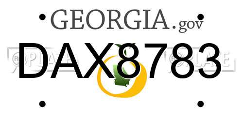 DAX8783 Georgia License Plate