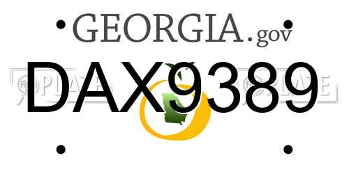 DAX9389 Georgia License Plate