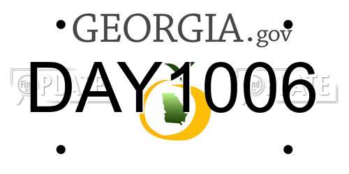 DAY1006 Georgia License Plate