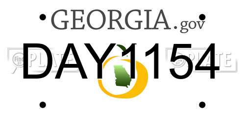 DAY1154 Georgia License Plate