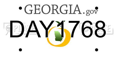 DAY1768 Georgia License Plate