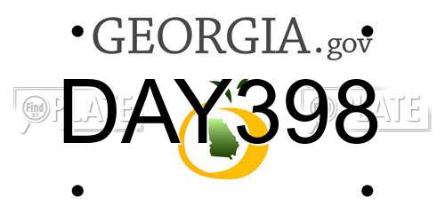 DAY398 Georgia License Plate