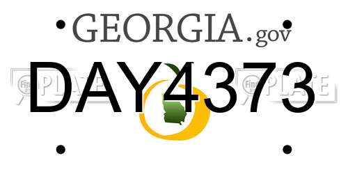 DAY4373 Georgia License Plate