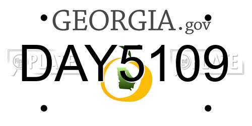 DAY5109 Georgia License Plate