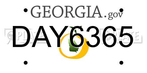 DAY6365 Georgia License Plate