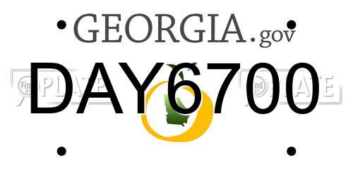 DAY6700 Georgia License Plate