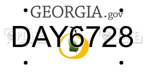 DAY6728 Georgia License Plate