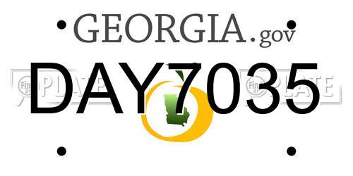 DAY7035 Georgia License Plate
