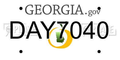 DAY7040 Georgia License Plate
