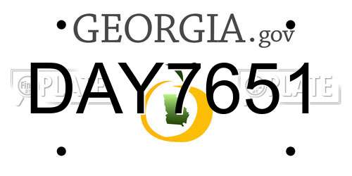 DAY7651 Georgia License Plate