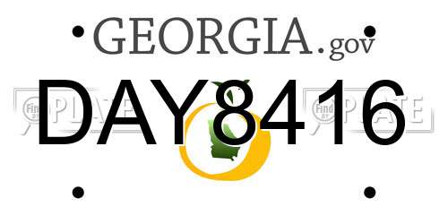 DAY8416 Georgia License Plate