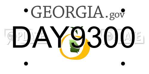 DAY9300 Georgia License Plate