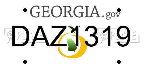 DAZ1319 Georgia License Plate