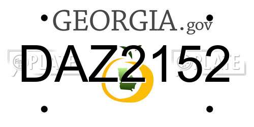 DAZ2152 Georgia License Plate