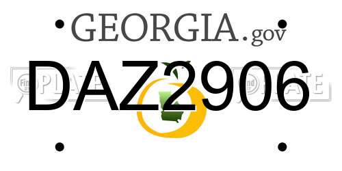DAZ2906 Georgia License Plate