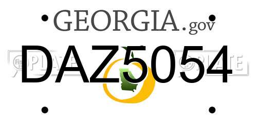 DAZ5054 Georgia License Plate