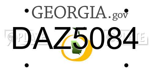 DAZ5084 Georgia License Plate