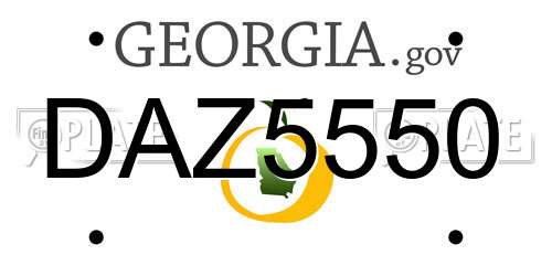 DAZ5550 Georgia License Plate