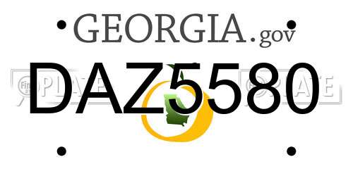DAZ5580 Georgia License Plate