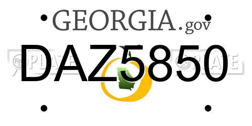 DAZ5850 Georgia License Plate