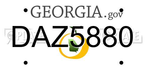 DAZ5880 Georgia License Plate