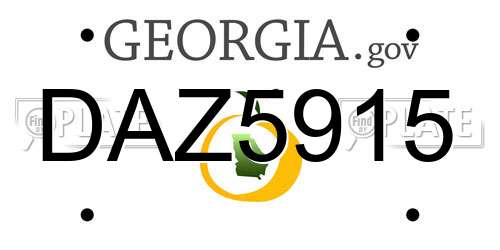 DAZ5915 Georgia License Plate