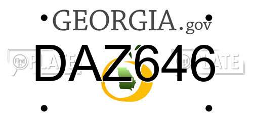 DAZ646 Georgia License Plate