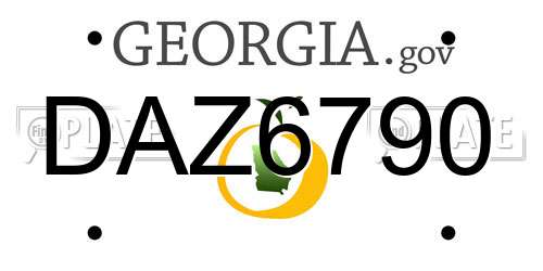 DAZ6790 Georgia License Plate