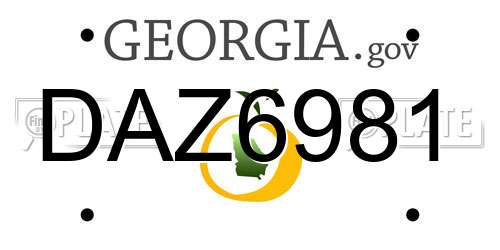 DAZ6981 Georgia License Plate