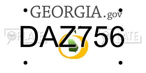 DAZ756 Georgia License Plate
