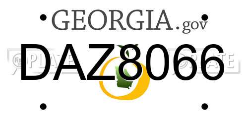 DAZ8066 Georgia License Plate