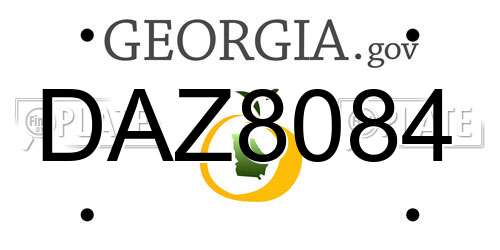 DAZ8084 Georgia License Plate