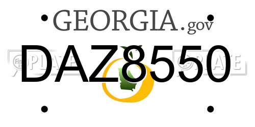 DAZ8550 Georgia License Plate