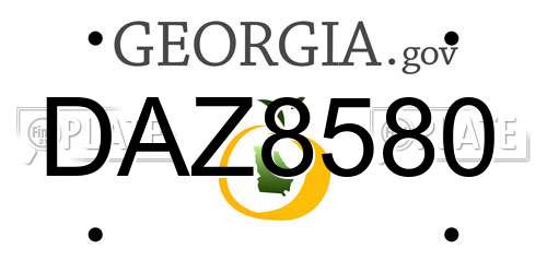 DAZ8580 Georgia License Plate