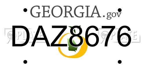 DAZ8676 Georgia License Plate