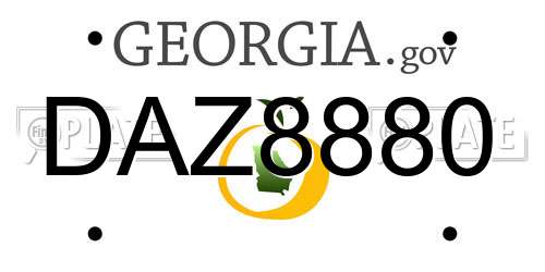 DAZ8880 Georgia License Plate