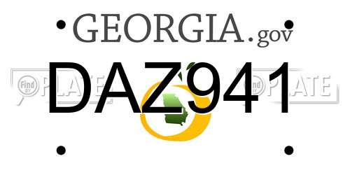 DAZ941 Georgia License Plate