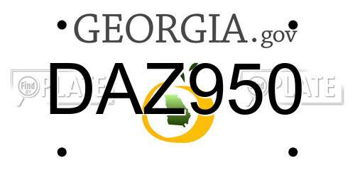 DAZ950 Georgia License Plate