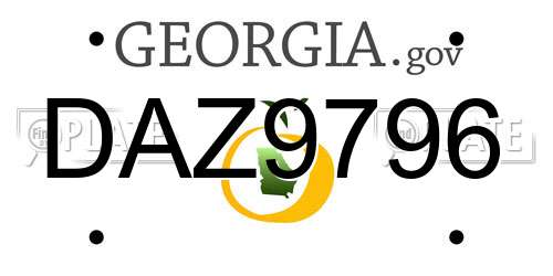 DAZ9796 Georgia License Plate