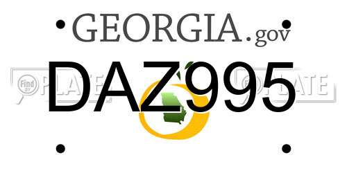 DAZ995 Georgia License Plate