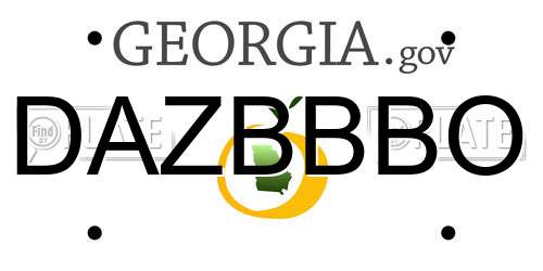 DAZBBBO Georgia License Plate
