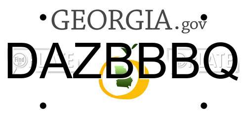 DAZBBBQ Georgia License Plate