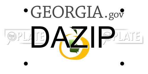 DAZIP Georgia License Plate
