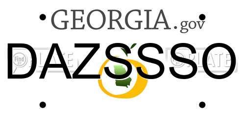 DAZSSSO Georgia License Plate
