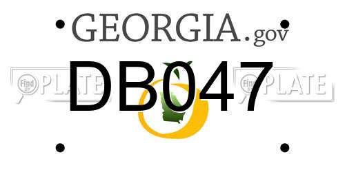DB047 Georgia License Plate